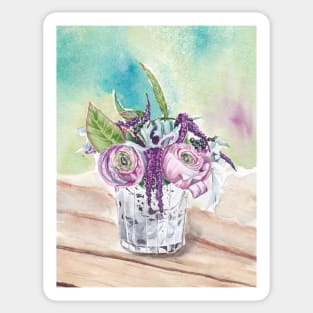 Ranunculus in a glass Sticker